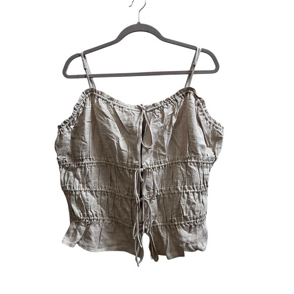 H&M Divided Neutral Front Adjustable Drawstring Cami Top Size XL Festival - Picture 3 of 13